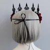 Halsband örhängen set rose blommor krona huvudband rött blommigt huvudstycke hår krans kvinnor flickor cosplay fest props halloween dekor