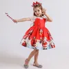 Girl's Dresses 3 4 5 6 7 8 Year Girls Christmas Xmas Eve Princess Gown Cartoon Birthday Clothes Children Snowman 221111