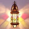 Wall Lamp European Copper American Color Glass Parquet Bedsidetv Garden Light Corridor Lighting LU626 ZL147