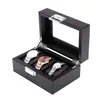 Bekijk dozen Men Box Organisator Opslag Luxe houten kast houten sieraden display glazen kast 12 slots damesaccessoires