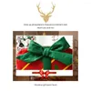 Stoelhoezen Geschenktas Kerst Cover Bowtie Antislide Antimacassar Furniture Home Decor Slipcover voor Dining Hall White