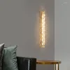 Wall Lamps Modern Luxury LED Long Copper Light 85-265V 3 Color Dimming Glass Lamp Living For Indoor Room Background Lighting