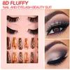 Natural False Eyelash And Wearable Press On Nails Set 8D Thick Fluffy Faux Mink Eyelashes Soft Three-dimensional Eye Lash