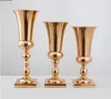 Gold Silver Flower Vase Wedding Decoration Metal Iron Plated Centerpiece Candle Holders Table Ornament Crafts