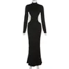 Abiti casual Elegante Backless Evening Women Club Cut Out Autunno Inverno Abito manica lunga Bodycon Party Dress Maxi Abiti sexy 2022