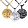 Sun Moon Stainless Steel Pendant Necklace Life Tree Necklaces Men's Fashion Accessories