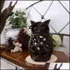 Candle Holders Iron Owl Candlestick Study Dectop Decor Holder Kreatywna Vintage Candle Lantern for Home Cafy Decoration Holders Dh Dhrwl