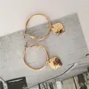 Hoop Earrings Trendy 2022 Arrivals Gold Color Plating Hammered Leaf Charm For Women Girl Lovely Girly Naturalism Jewelry