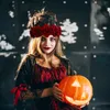 Halsband örhängen set rose blommor krona huvudband rött blommigt huvudstycke hår krans kvinnor flickor cosplay fest props halloween dekor