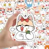 50pcs漫画キッズスケートアクセサリー用のかわいい猫のステッカースケートボード用のビニール防水ステッカーラップトップ荷物電話ケースカーデカールパーティーの装飾