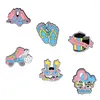 Brooches Colorful Glasses Enamel Pins Memory Film Skate Shoes Bag Clothes Lapel Pin Flip-Flops Lover Badge Jewelry Gift