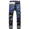 Jeans da uomo Uomo Patchwork Jeans denim Toppe alla moda Bottoni Fly Beggar Pantaloni strappati Pantaloni dritti slim T221102