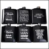 Hip Flasks 6Oz Wine Bottle Light Black Hip Flask Stainless Steel English Letter Pattern Wines Pot Arrival 10 8Dy L1 Drop Delivery Ho Dhn0N