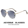 Lunettes de soleil AEVOGUE pour femmes dames sans monture diamant coupe lentille marque Designer Ocean Shades Vintage lunettes de soleil AE0637 221111