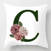 Capa de verão de travesseiro Garden Floral Alphabet Green Covers Decor House Coussin 45x45