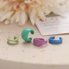 Серьги обруча SRCOI 4PCS/SET сплав Краска без отверстия ушной зажим Простой модный геометрический.