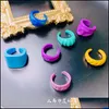 Bröllopsringar Colorf Acrylic Open Ring Irregar Candy Color Rings for Kids Girls Jewelry Drop Delivery DHU2F