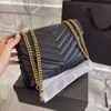 Sacs à bandoulière en chaîne pour femmes Sac à bandoulière LOULOU du célèbre designer Sac à main de taille moyenne Suture en forme de V Produits en cuir haut de gamme pour femme