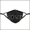 Designer Masks Designer Diamond Masks Bling Print Boss Queen Rhinestone Colorf Face Mask Women Party Washable Sexy Sex Fashion Facem Dhktp