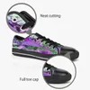 GAI Hommes Chaussures Personnalisé Sneaker Peint À La Main Toile Femmes Mode Violet Coupe Basse Respirant Marche Jogging Formateurs Taille 38-45