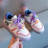 Children's Colorful Sneakers 2023 Spring New Girls' Cute Little Flowers Casual Shoes Middle and Large Child Soft Sole Non-slip Girls Running Shoes