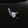 Retro Engelsflügel Ohrstecker Edelstahl Diamant Herz Zirkon Diamant Ohrringe für Männer Frauen Hip Hop Punk Modeschmuck