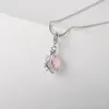 Pendant Necklaces Pink Diamond Castle Necklace Fashion Heart For Woman Lovely Jewelry Accessories Party Gift Quartz Charm Choker