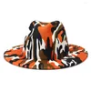 Berets Grey Fedoras Camo Fedora Hat Men Panama Top Cap Unisex Wojskowy kolor Duże brzegi