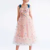 Повседневные платья летние платья Женщины клубничная розовая сетка Макси платье сладкие платья короткие пух