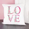 Cuscino Monogramma floreale Getta cuscini Fodera per lettera Home Love Cover Divano Cojines Decorativos Para Sofa Decor