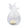 Candle Holders Praying Angel Holder Glass Candlestick Home Decor Ornament Clear Crystal Holiday Gift