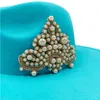 Berets Women's Hat Wide Brim Simple Top Panama Feedoras for Women Jazz Cap Cap Pearl Crown Association 2022