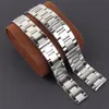 Bracelet de montre en acier pour hommes Tanke calibre 16 17 5mm 20 23mm Bracelet de montre en acier inoxydable boucle papillon Bracelet en argent Ban270o