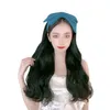 Kadın Saç Perukları Dantel Sentetik S Slacker'ın Saç Bandı Entegre Seaml Uzun Kıvırcık Saç Net Kırmızı Band Büyük Dalga Peruk