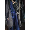 Women's Trench Coats Women Loose Vintage Linen Coat Outerwear Ladies Retro Autumn Long Female Flax 2022