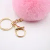 Real rabbit fur keychain 8cm imitation Soft Fur Ball Lovely Gold Metal Key Chains plush Car Keyring Bag Earrings Accessories