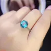 Küme halkaları güzel mücevher 925 STERLING Gümüş Doğal Renkli Topaz Kadın Yüzük Partisi Hediye Kız Evlendi Sevgililer Günü Nişanlandı