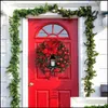 Christmas Decorations Christmas Decorations Elegant Red Wreath Champagne Gold Window Door Wall Ornament Home Ornaments Year 220909 D Dhcd7