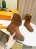 Brand Boots designer design sheepskin and fur snow boots women's Winter fashion to keep Warm new thick soled anti skid medium