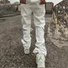 Men's Jeans 2022 Cool Design Patchwork White Cotton Men Baggy Jeans Pants Y2K Clothes Straight Hip Hop Punk Loose Denim Trousers Ropa Hombre T221102