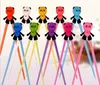 Palillos 100 pares colores mezclados dibujos animados niños regalo estudio ejercicio cabeza de silicona 221107