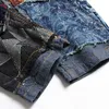 Jeans da uomo Uomo Patchwork Jeans denim Toppe alla moda Bottoni Fly Beggar Pantaloni strappati Pantaloni dritti slim T221102