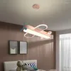 Lampes suspendues avion créatif chambre d'enfant lumières AC110-240V maison déco rose/bleu lampe à LED pour luminaire de lit