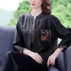 Etnische kleding 2022 Chinese traditionele Hanfu Blouse National Flower Print Shirts Vintage Service Oriental Tang Suit