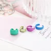 Hoop Earrings SRCOI 4Pcs/Set Alloy Paint No Hole Ear Clip Simple Trendy INS Geometric Without Piercing Women Gift