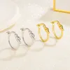 Creolen Großhandel Europäische Mode Feine Frau Freundin Mutter Party Geburtstag Hochzeit Weihnachten Geschenk Knoten 18KT Weißgold