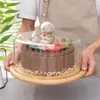 Bakeware Tools Cake Dome Cover Plate Stand Glass Dessert Food Display med Cupcake Tray Platter Lock Servering Holder Snack Transparent Mini