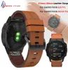 För Garmin Fenix ​​5 5x Plus 6 6x Pro Smart Watch Läderband Watchband Strap Armband 20 22mm 26mm Quick Fit Wristband Rand H7083595