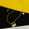 Moda di lusso Collana Bracciali Orecchini Borse di perle Incise F Iniziali Lettera Ciondolo Impostazioni donna Oro 18 carati Gioielli di design Regali festivi di compleanno HFS9 --03