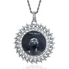 Pendentif Colliers Hip Hop Bling Cubique Zircon Personnalisé Po Pierre Rondeur Creux Dos Pendentifs Pour Hommes Bijoux